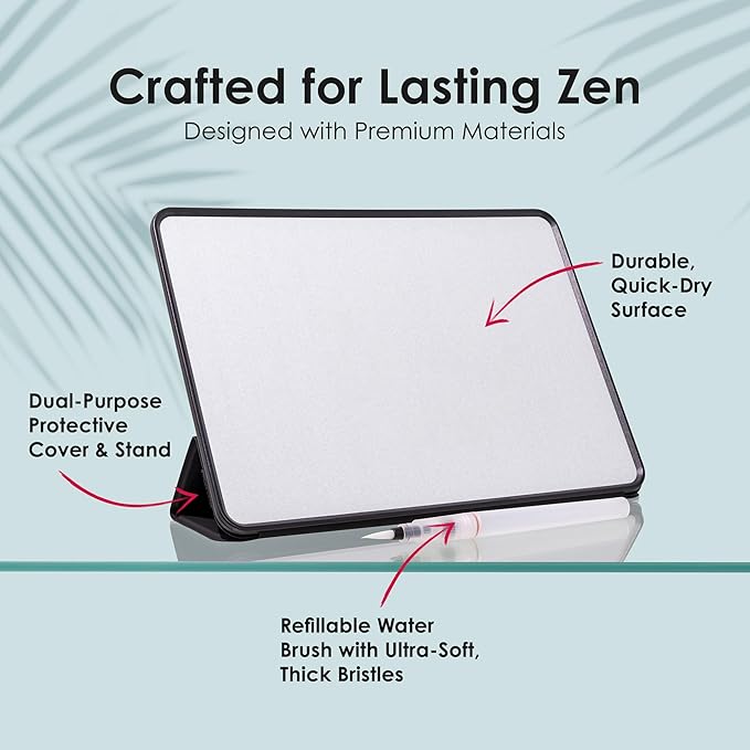 Buddha Board Enso – Portable Water Painting Board with Brush – Reusable Zen Drawing Canvas for Mindfulness, Meditation, and Creative Relaxation – Travel Art Set