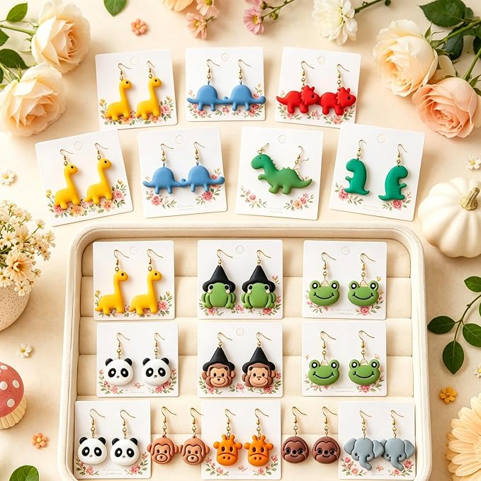 12pcs Jungle Dino Animal Clay Cutters