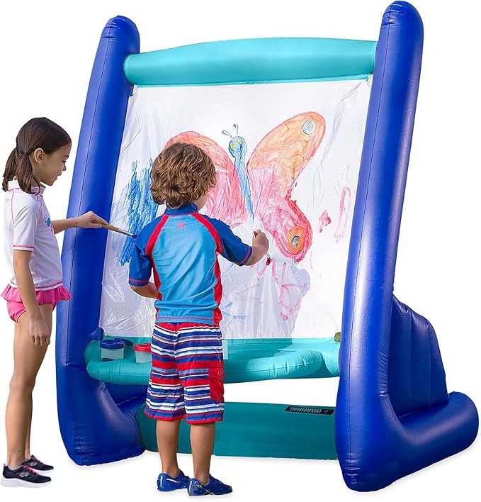 Hearthsong Inflatable Kids Art Easel, Outdoor & Indoor Paint Station, Creative Coloring, Drawing and Painting Art Easel for Kids and Toddlers, Ideal for Arts & Crafts Fun