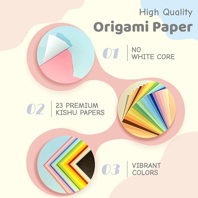 50 Colors Origami Paper 200 Sheets 6x6 Inch Double Sided Colored Paper | Square Folding Paper for Arts, Crafts, DIY Projects, Scrapbooking, Kids Activities and Classroom Creations