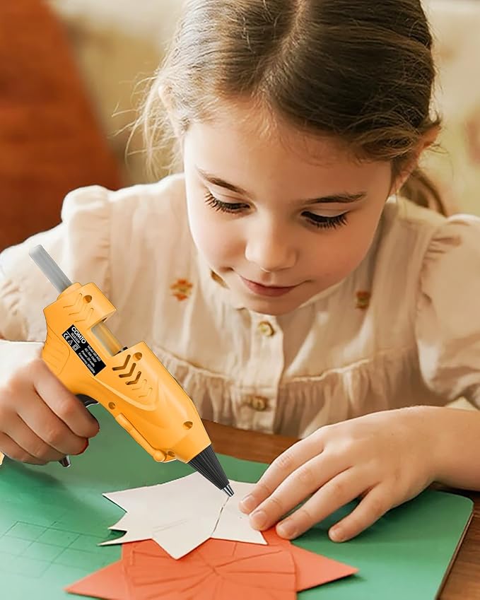 Mini Hot Glue Gun with 100 Glue Sticks, Yellow