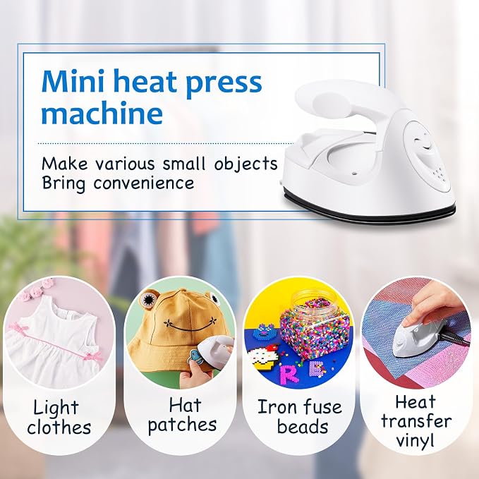 Honoson Mini Craft Iron with Charging Base Tiny,White