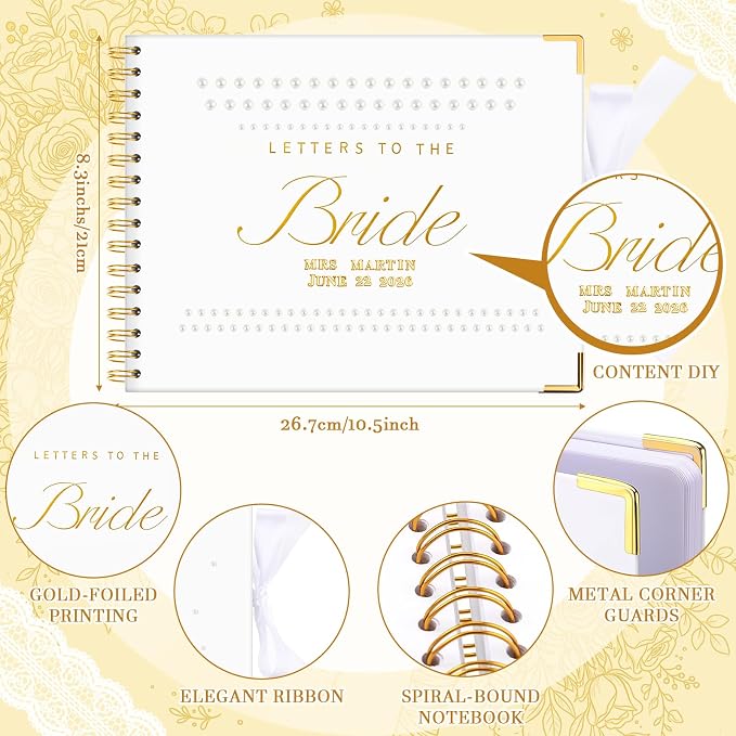 Letters to Bride Scrapbook,10.5 X 8.25 Inch,Classic,White