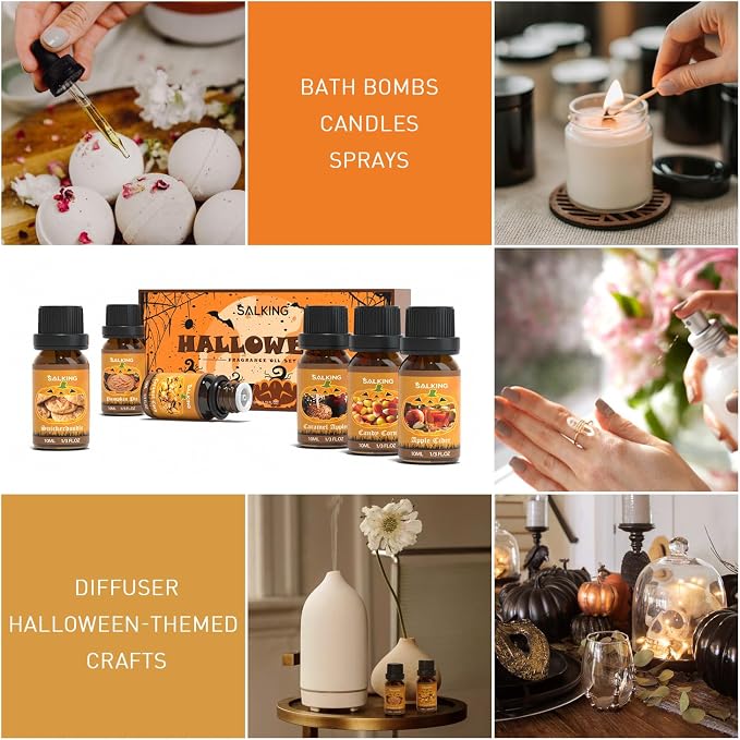 SALKING Halloween Fragrance Oils, Essential Oils Set for Diffuser for Home