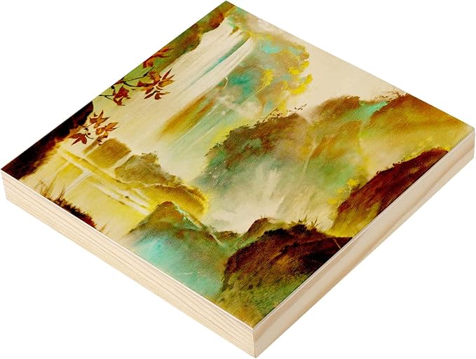 JOIKIT 14 Pack 6 x 6 x 0.78 Inch Wood Canvas Panels, Wooden Canvas Board Unfinished Square Wood Cradled Painting Panel Boards, Artist Wooden Canvases for Burning, Pouring, String Art, Crafts