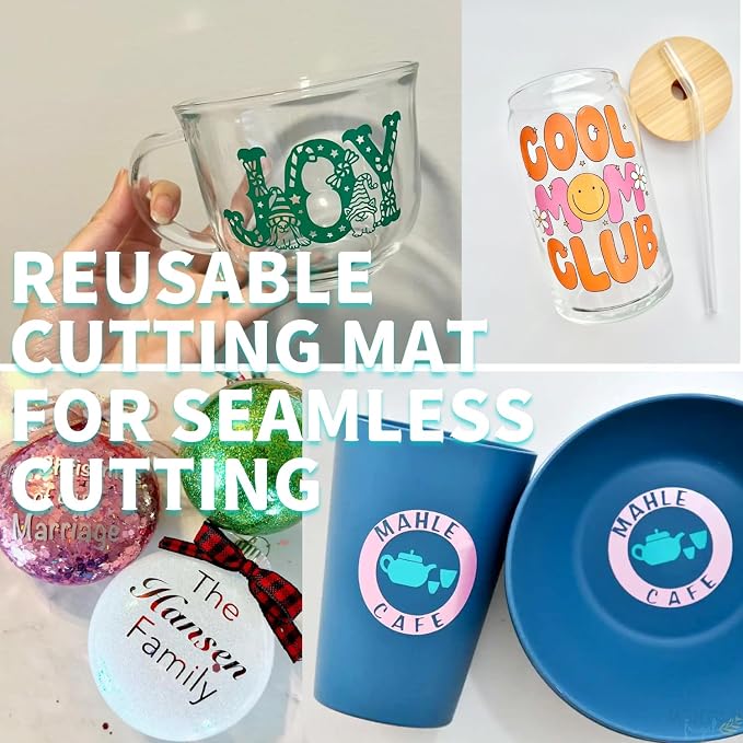 THANMAO 4.5" x 12" + 4.5" x 6.5"Cutting Mat，Blue Light Grip/Green Standard Grip/Purple Strong Grip, Adhesive Cutting Mats，Accessories for Cricut Joy（6 Pack）