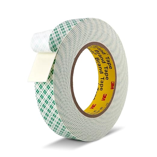 3M Double Sided Tape, 1" x 18Ft Foam Tape, 4032, Off White