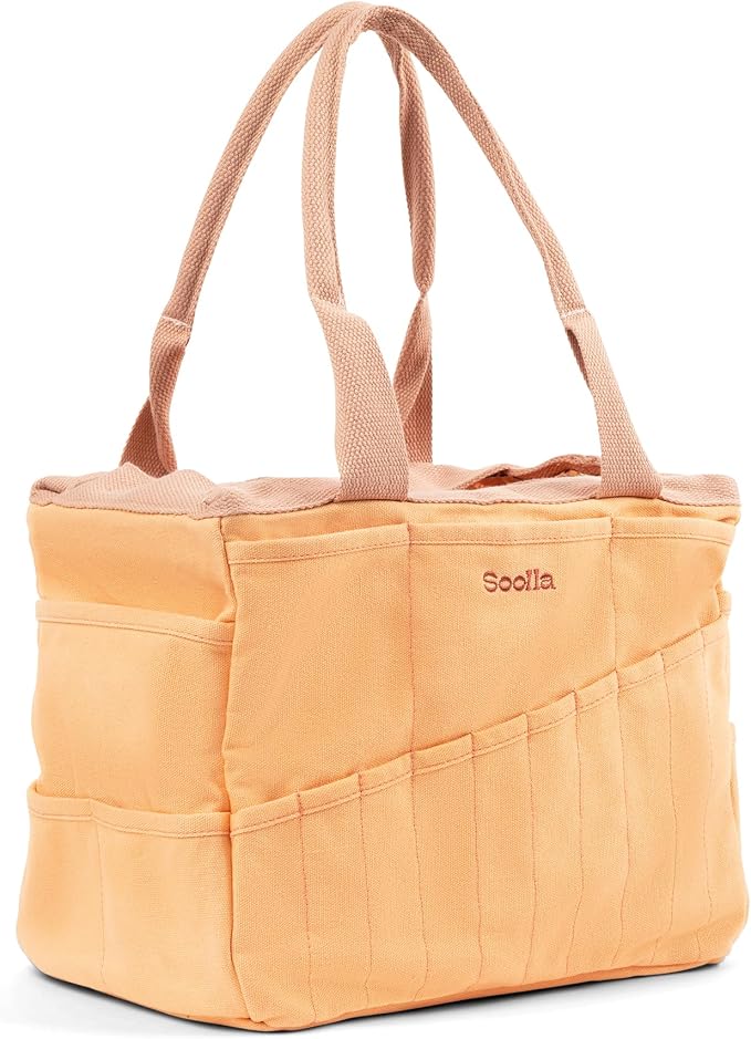 Soolla Studio Bag: Art Supply Storage Organizer & Pottery Tool Bag, Washable Tote, Yarn Bag, Crochet, 30 Pockets, 15+ Colors