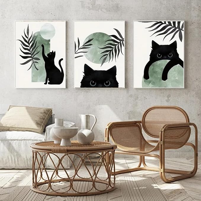3 Pack Black Cat Diamond Art Kits for Adults Diamond Painting Kit Beginner