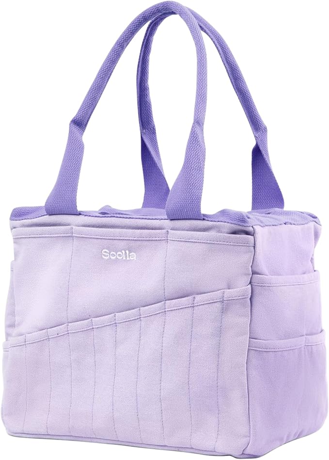 Soolla Studio Bag: Art Supply Storage Organizer & Pottery Tool Bag, Washable Tote, Yarn Bag, Crochet, 30 Pockets, 15+ Colors