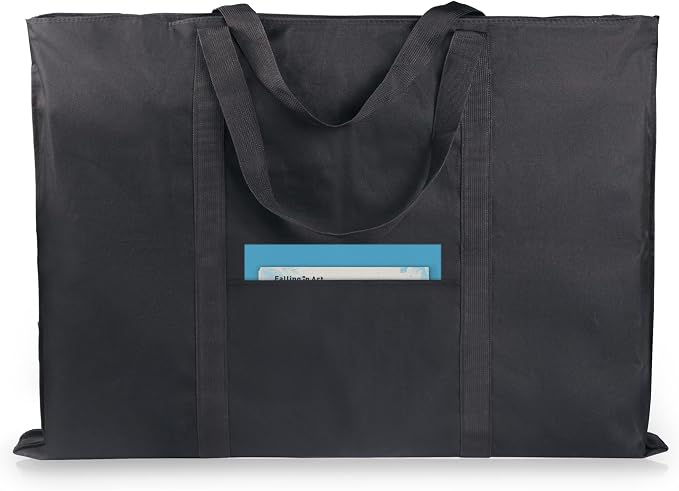 JJRING Dacron Art Portfolio Tote Bag 24'' x 32'' For 23'' x 31'' Black