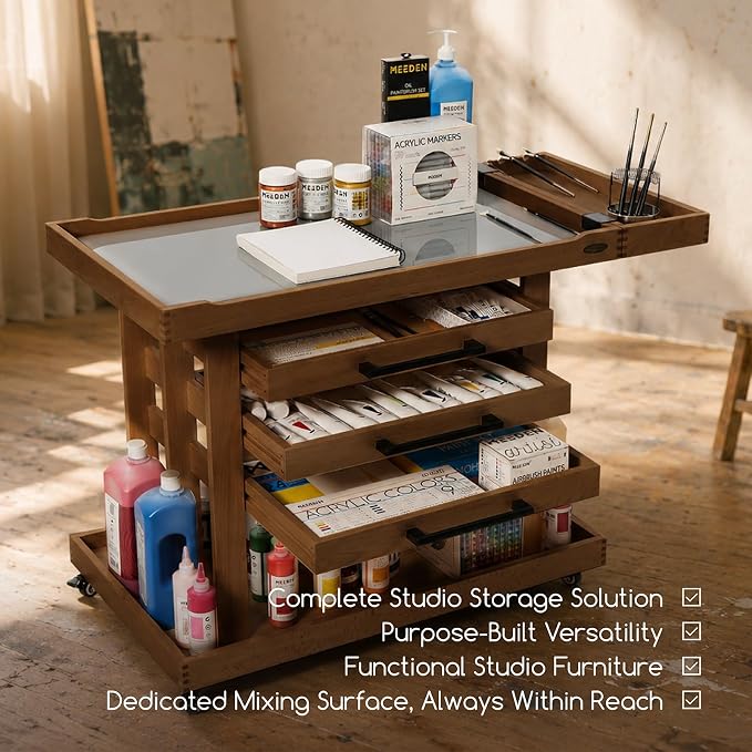 MEEDEN Extra Large Art Supplies Storage Cart: 5-Tier Utility Rolling Cart