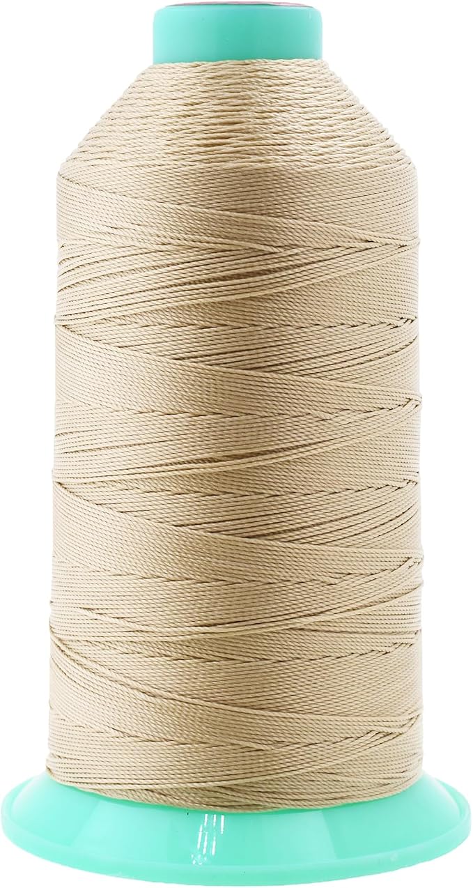 Mandala Crafts Size 207 630D T210 Cream Bonded Nylon Thread, 800 YDs