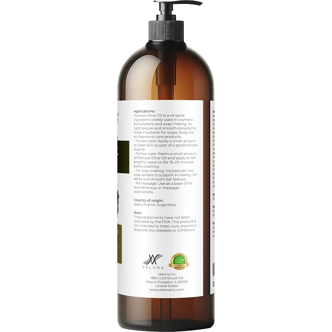 velona Olive Pomace Oil - 32 fl oz, Solvent Extracted, Refined, with Pump