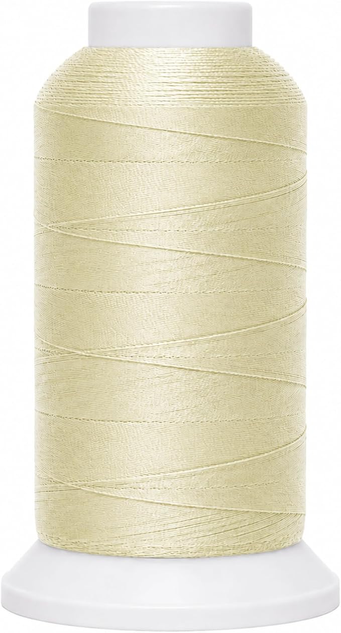 Mandala Crafts Cream Tex 70 Polyester Heavy Duty Thread for Upholstery | 1500 Yds T70 UV Resistant Strong Thread for Leather Sewing, Marine, Drapery, Jeans, Hair Weaving & Extension, Outdoor
