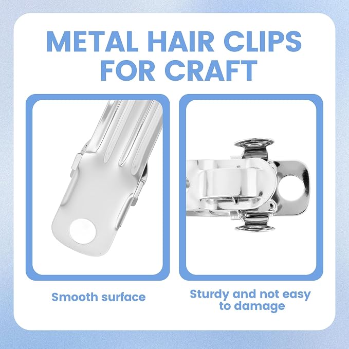 50pcs Metal Alligator Hair Clips, Small Crocodile Hair Clips, Alligator Barrettes Accessories for Women DIY Crafts, Arts - Silver, 6 cm