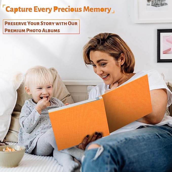 Artfeel Photo Album Self Adhesive Scrapbook,60 Pages Large Photo Book for 4x6,5x7,8x10 Pictures,DIY Album for Baby Wedding Family Travel Birthday,with Metallic Pen and Scraper