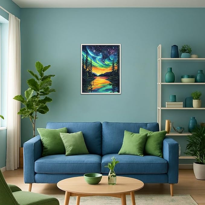 Banket Paint by Numbers Kit for Adults Beginner Starry Night DIY Painting Kits for Adults Landscape Easy Adult Paint by Number Kits on Canvas Color by Numbers for Gifts Home Wall Decor 16x20 Inch