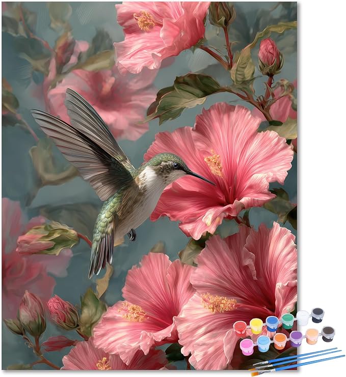Hummingbird Paint by Number Kits for Adults, Paint by Numbers kit 16x20 in
