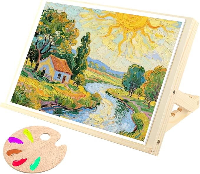 Adjustable Tabletop Easels with Paint Palette, Table Easel for Holding Drawing Paper Canvas Board, Portable Painting Sketching Desktop Easel