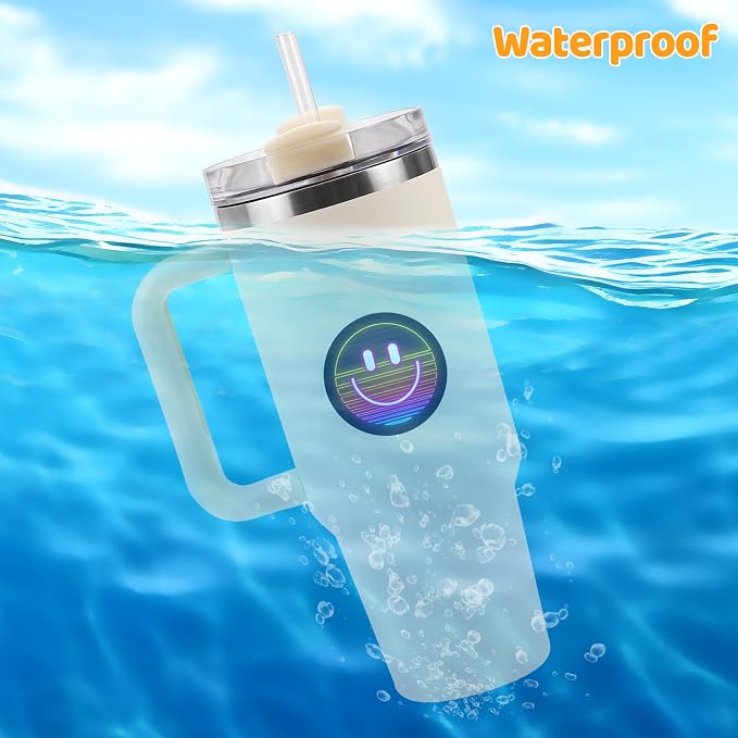 50PCS Smile Neon Stickers, Cute Water Bottle Stickers for Kids