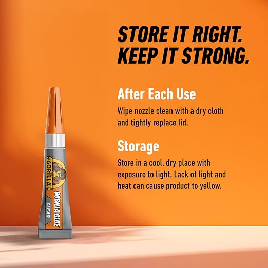 Gorilla Clear Glue, All Purpose, Polyurethane, Four 3 g Tubes