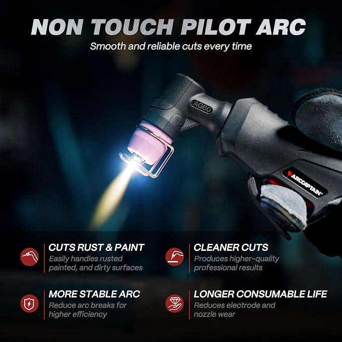 ARCCAPTAIN 55A Plasma Cutter Machine, Non-Touch Pilot Arc, 120V/240V