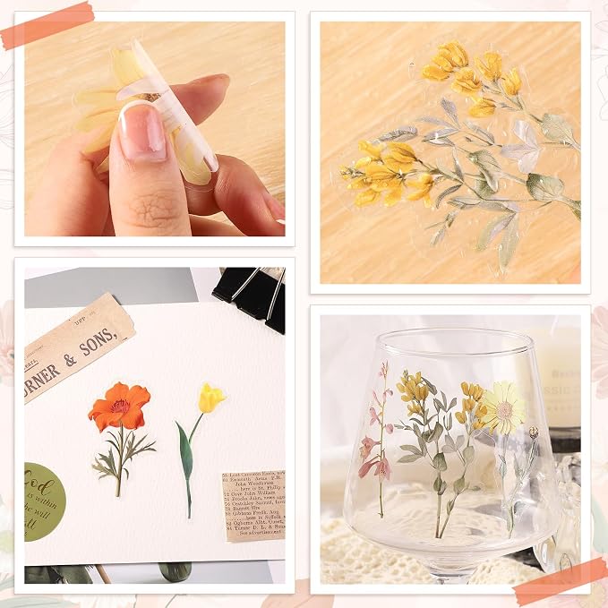 80-Piece Floral Scrapbooking Stickers, Self-Adhesive for Journals | Natural Botanical Designs, Easy Peel-And-Stick, For Scrapbooks, Planners, Cards, Notebooks And Diy Crafts