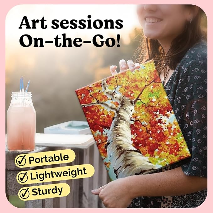 Chalkola 15 Pack 9x12 Canvas for Painting - Paint Canvases Panels | Primed 100% Cotton Boards for Acrylic Painting, Oil Art, Acid-Free for Professional Artists, Hobby Painters, Kids & Beginners