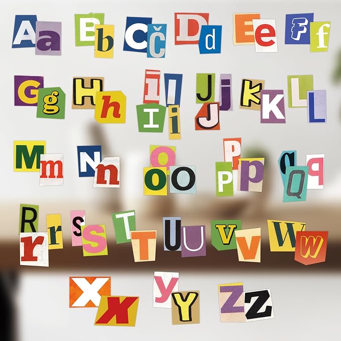 224pcs Vintage Ransom Magazine Letter Stickers Alphabet Stickers for Scrapbooking Supplies Journaling Laptop Water Bottle DIY Crafts Gift