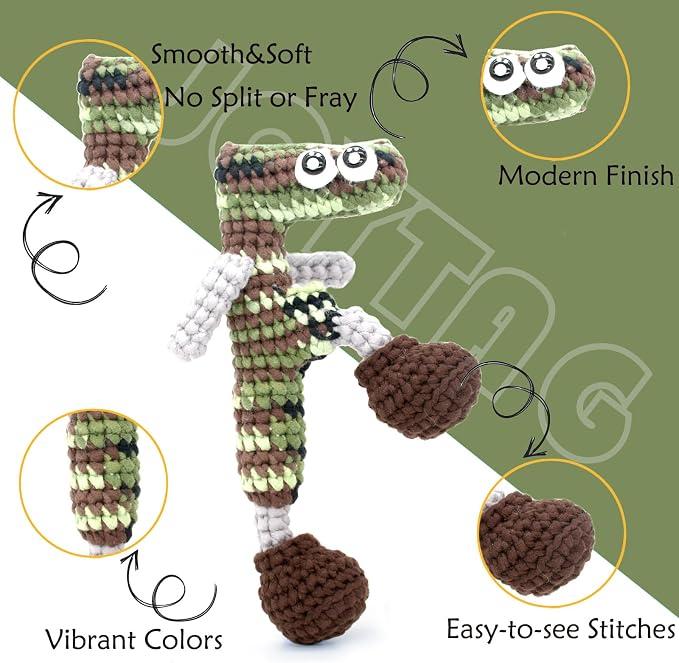 3 Pack Rainbow Beginner Crochet Yarn for Crocheting and Knitting Multicolor Cotton Crochet Yarn for Beginners with Easy-to-See Stitches Cotton-Nylon Blend Easy Yarn for Beginners(Pink Camo)