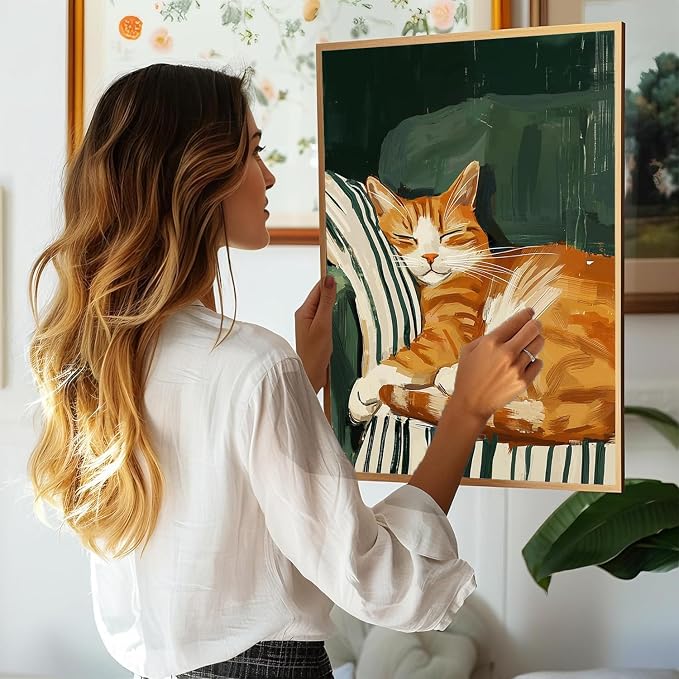 mrpwnle Paint by Numbers Kit for Adults Beginner, Cat Paint by Numbers Kits | Easy Funny Cat Adult Paint by Numbers, Canvas Paint by Numbers Kits for Adults, DIY Acrylic Paint Kit for Home Decor 16x20 in