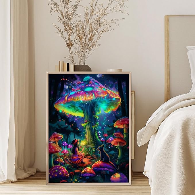 Diamond Art Kits for Adults, 5D Fantasy Mushroom Diamond Painting Kit