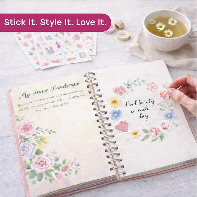Unwynd Floral Chapter Journal Scrapbooking Starter Kit for Women Adult Teen