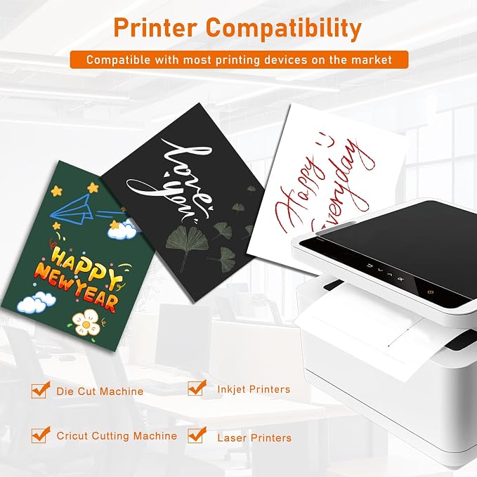 Guakicae 100 Sheets Bright White Cardstock 8.5 x 11 Printer Paper 75lb