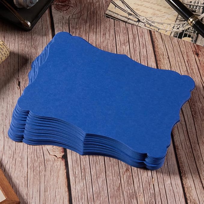 50 Pack Blank Kraft Greeting Cards, Blue, 4x6IN