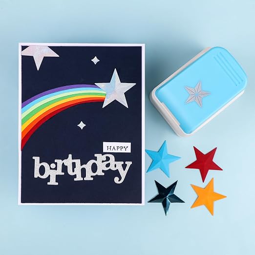 3D Star 1.4x1.4inch Embossing Punch; Punches Score Tools for Scrapbooking Journaling Paper Craft DIY Card Making Paper Crafting Scrapbooking DIY Card Making Arts Crafts Supplies