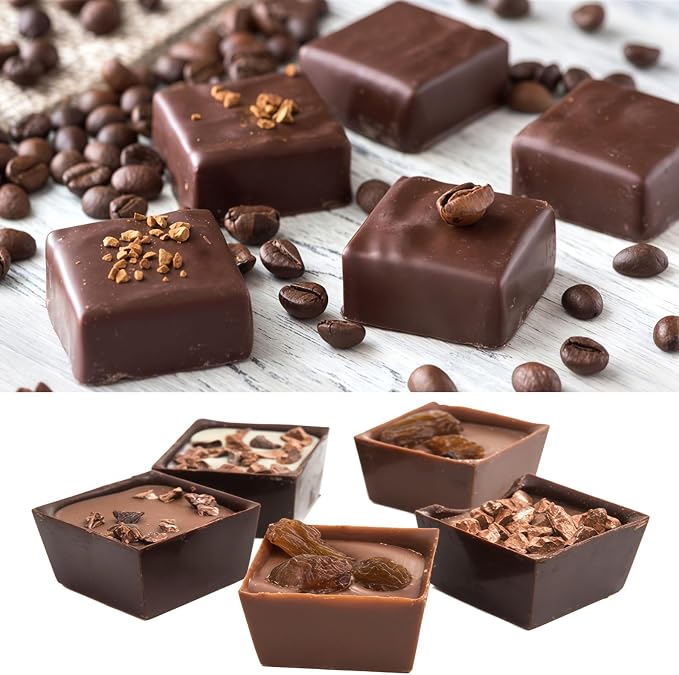 JOERSH Square Silicone Caramel Hard Candy Molds, 2 Pack, 1.2" x 1.2" x 0.7"