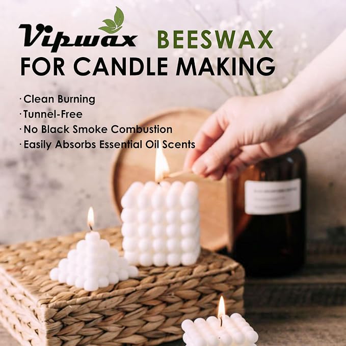 White Beeswax Pellets 5LB(2265g), Natural Organic Beeswax | Natural, Organic, Candle Making, Premium Beeswax, Body, Skin Care DIY, Lip Balm and Soap Making Supplies
