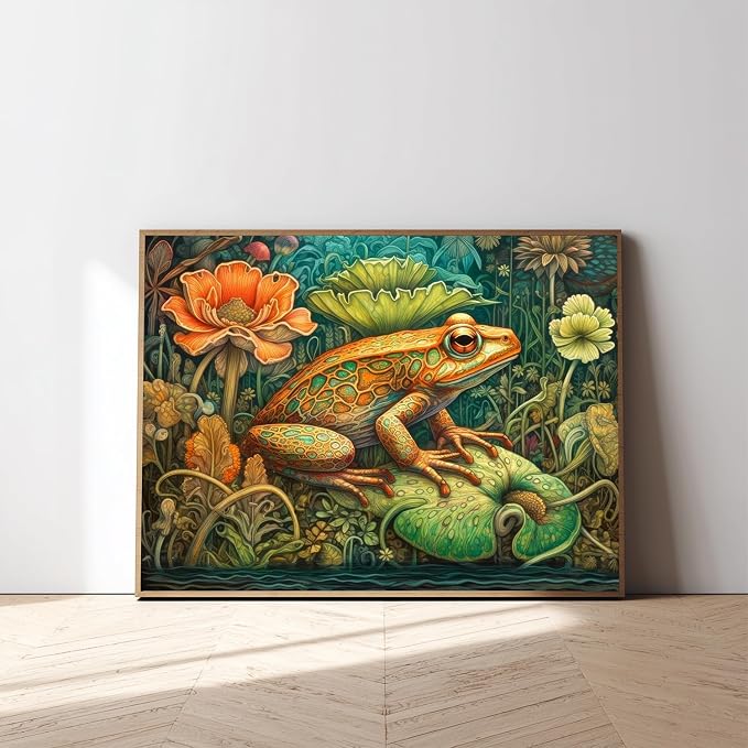 Frog Paint by Numbers Kit for Adults, 16x20 inch | DIY Painting Kits Crafts for Adults, Relieve Stress, Gift, Home Wall Decor