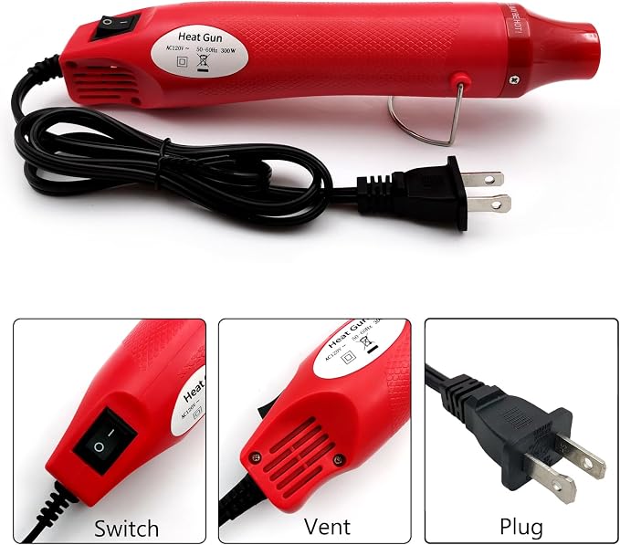 Heat Gun, Mini Hot Air Gun for DIY Crafts Portable Heat Air Gun Tool for Embossing Shrink Wrapping Drying Paint | DIY Crafts, Portable, Embossing, Shrink Wrapping, Drying Paint