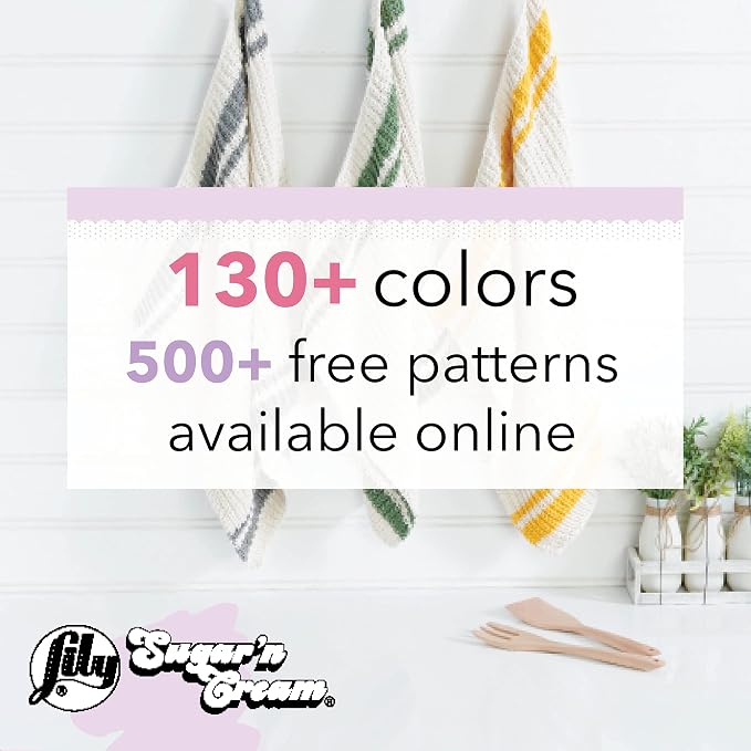 Lily Sugar'n Cream Super Size, Soft Cotton Crochet Yarn, Mod Blue 6-Pack