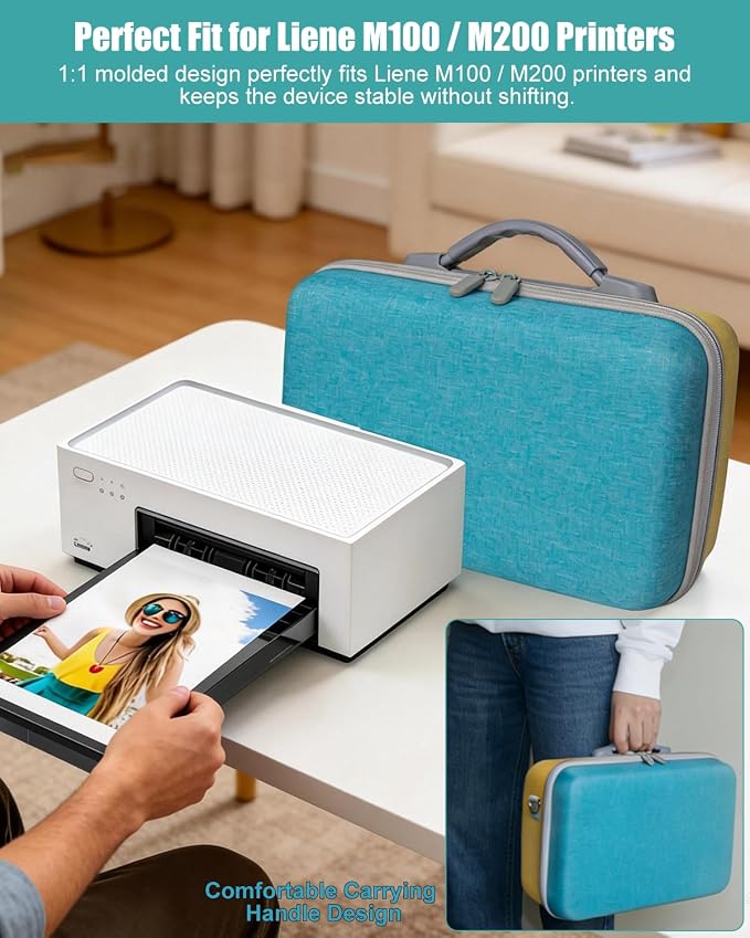 Hard Case for Liene M100 M200 4x6'' Photo Printer, Wi-Fi Picture Phone Printer Portable Travel Protective Storage Bag (Case Only)