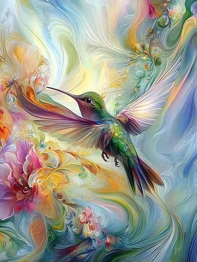 Mosaflare 5D Hummingbird Diamond Painting Kits for Adults 12x16 Inch