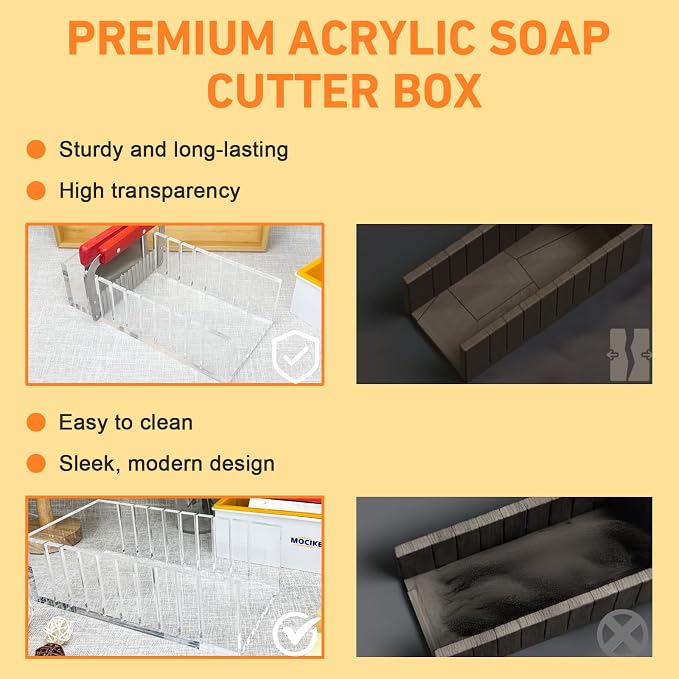 Premium Acrylic Soap molds Making Kit - Craft Exquisite DIY Soaps with Precision (Hard Soap Cutter Kit)