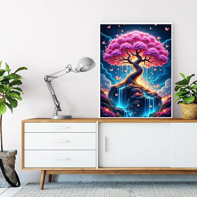 Tree of Life Paint by Numbers Kit for Adults, Paint by Number for Adults | Tree of Life Paint by Numbers for Adults Beginner, Tree Paint by Numbers for Gift Home Wall Decor 16x20 Inch Frameless