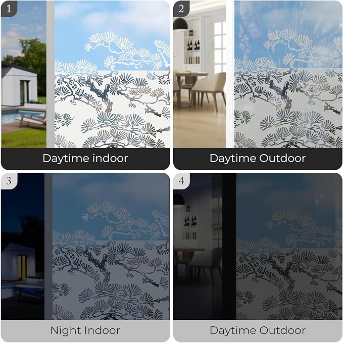 ADD.HERES Stained Glass Window Film, Window Film Decorative, 17.5 x 78.7 in