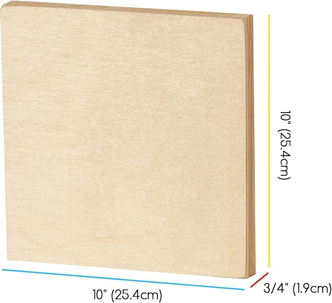 MEEDEN Unfinished Wood Canvas Board:10x10 Canvas Panel Pack of 4