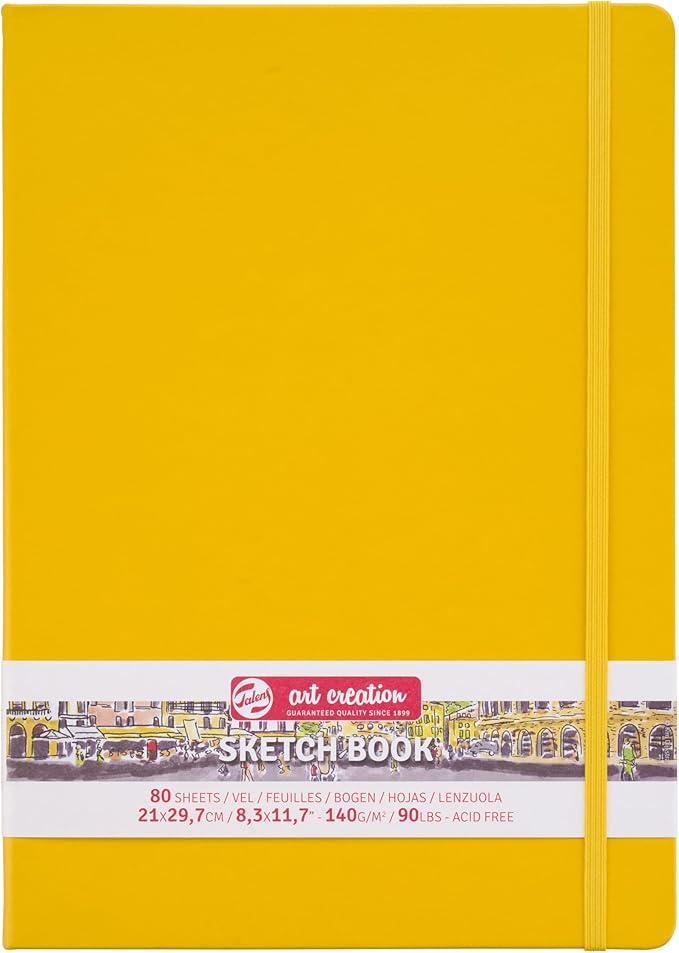 Talens Art Creation Sketchbook, Golden Yellow, 80 Sheets, 8.3 x 11.7 in