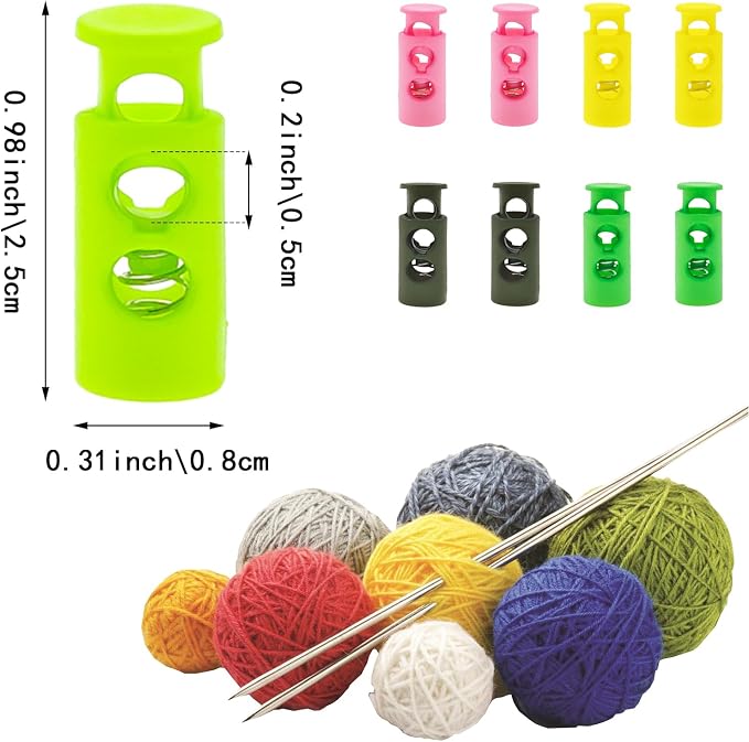10 Pack Knitting Stitch Stoppers - Spring Needle Point Protectors, Nylon Needle Protectors